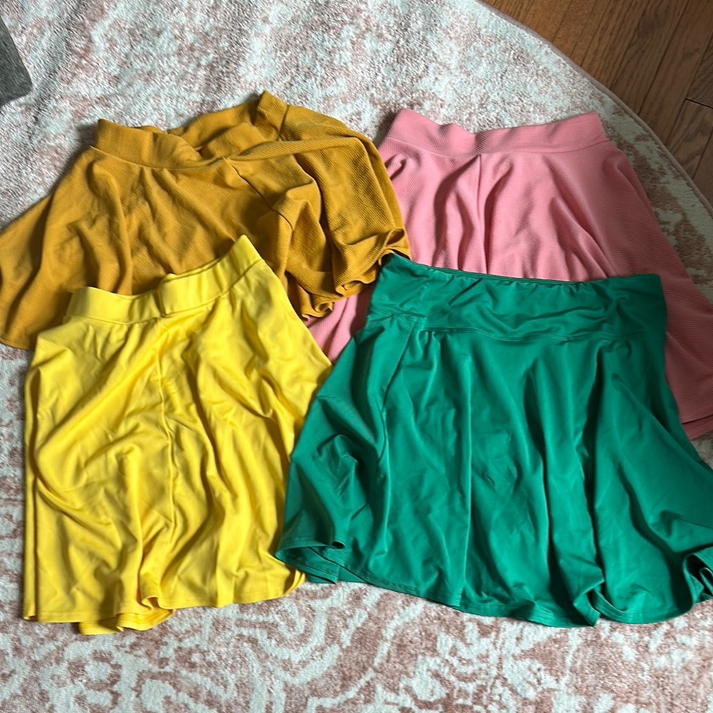 Colorful Skirt Set - Yellow, Pink, Green, Mustard size Medium and one Large